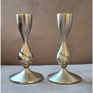 NIB Anthropologie Naya Brass Lacquer Taper Candlestick Holder - Pair of 2 -Small